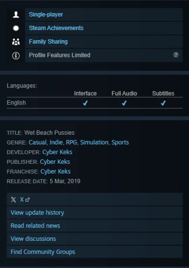 STEAM KEY - Wet Beach Pussies (18+) - [РФ + REGION FREE/GLOBAL] - Автодоставка