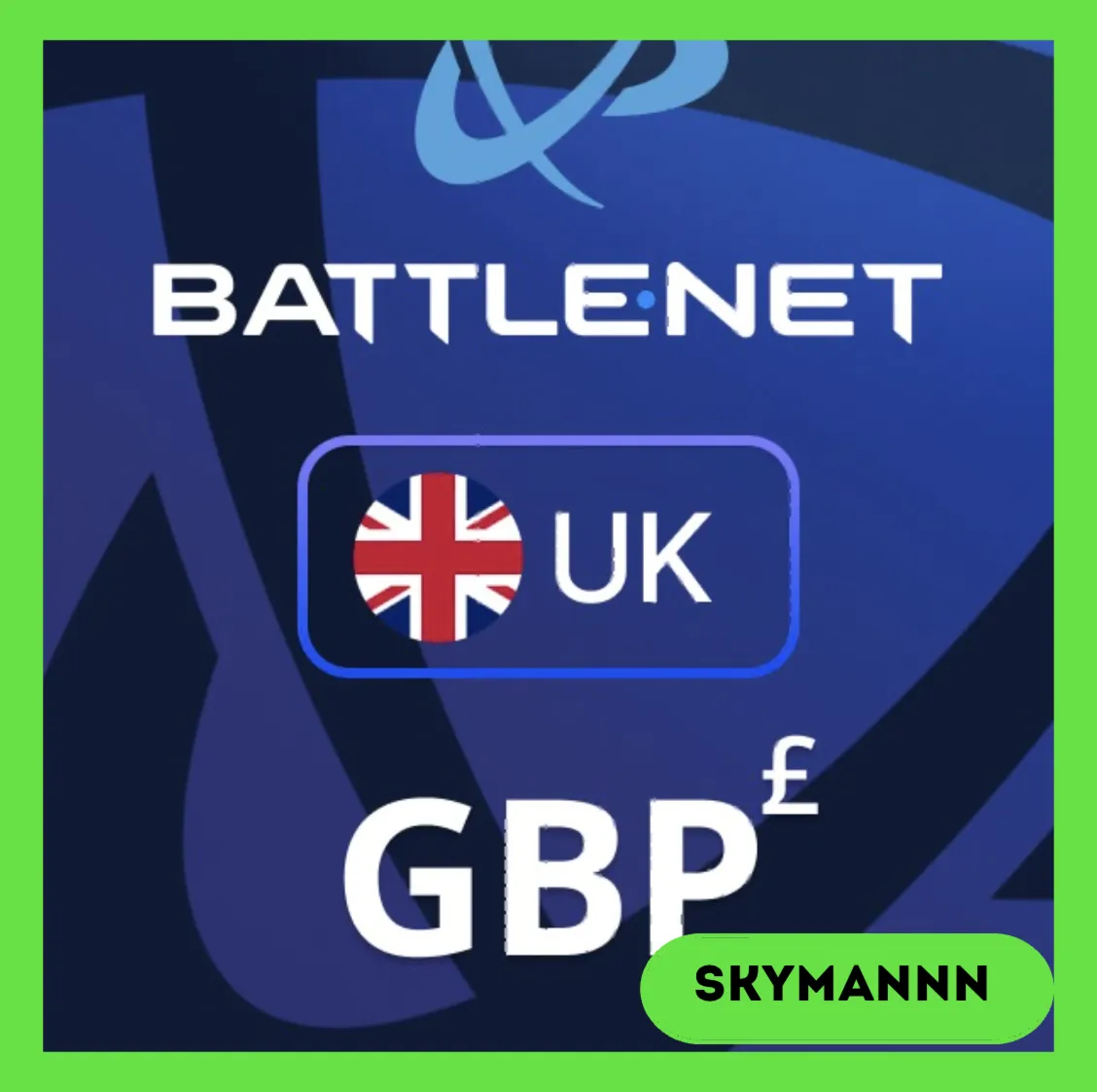 Карта Blizzard Battle.net 15 GBP Великобритания 24/7
