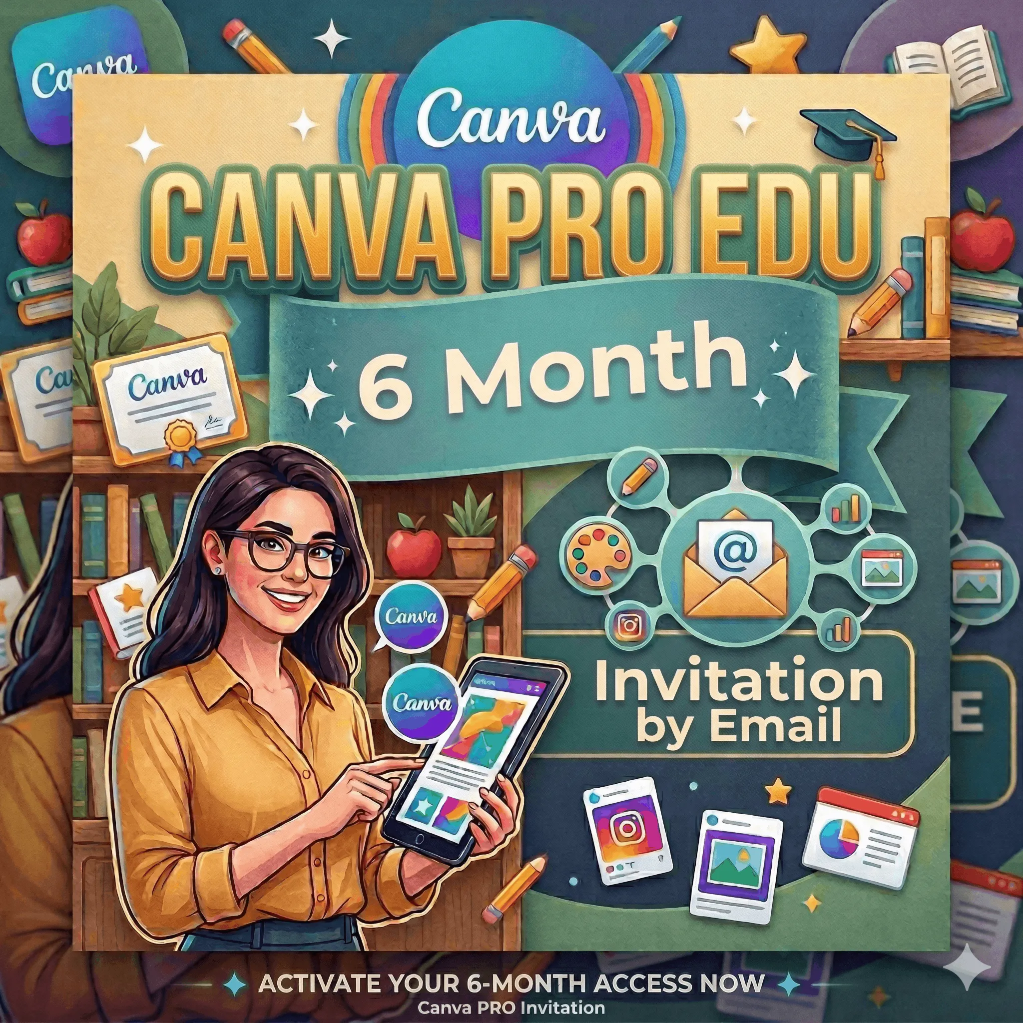 Canva PRO Edu | 6 Month | Invitation by Email - irongamers.ru
