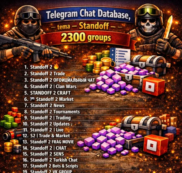 База чатов телеграмм , тема- Standoff  3200 ЧАТОВ