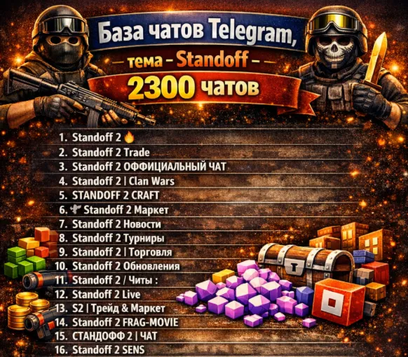 База чатов телеграмм , тема- Standoff  3200 ЧАТОВ