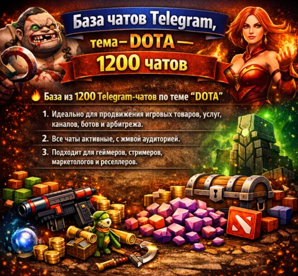 База чатов телеграмм , тема- DOTA - 1000 ЧАТОВ