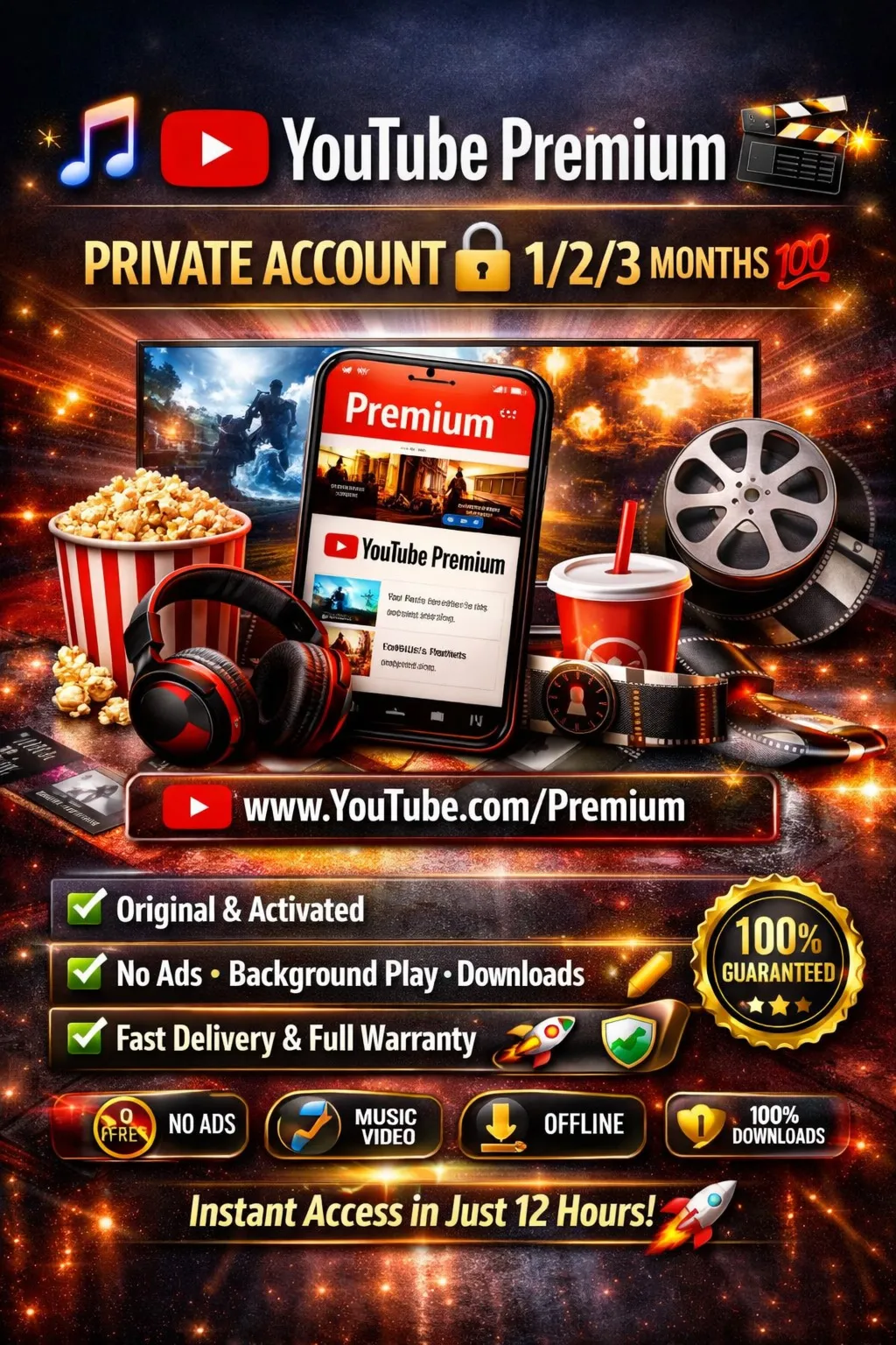 🎵 YouTube Premium 🎬 ✨ | 🔒 личный аккаун | ⏳ 1/2/3 мес | 🛡 ️ Гарантия ⚡ Мгновенно 🚀 