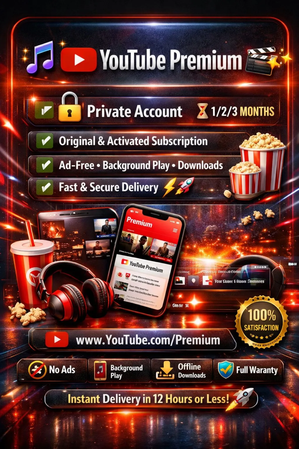 🎵 YouTube Premium 🎬 ✨ | 🔒 личный аккаун | ⏳ 1/2/3 мес | 🛡 ️ Гарантия ⚡ Мгновенно 🚀 
