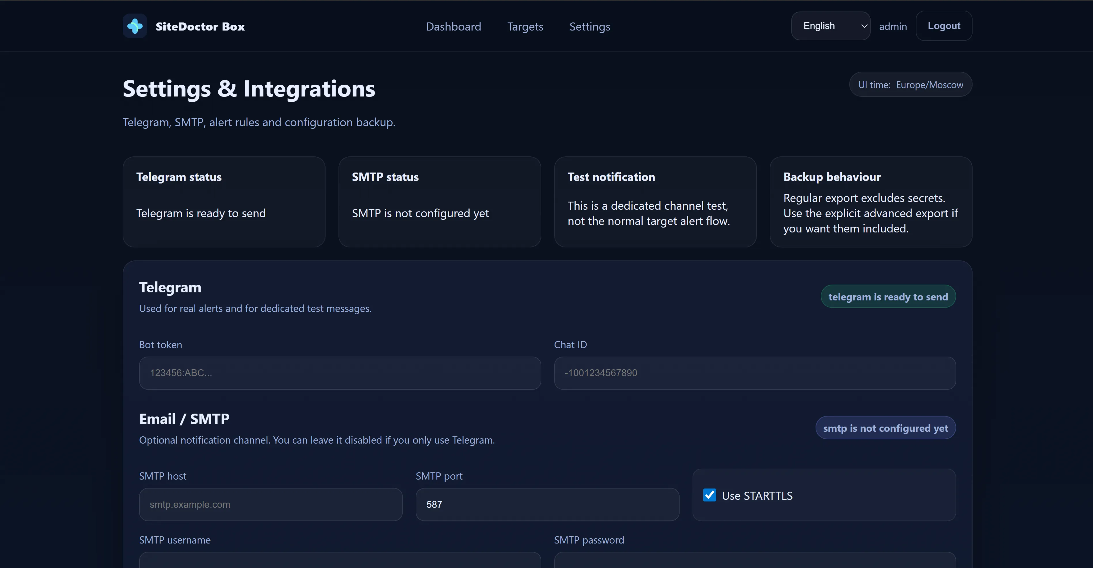 SiteDoctor Box — Мониторинг VPS, сайтов и API на своём сервере