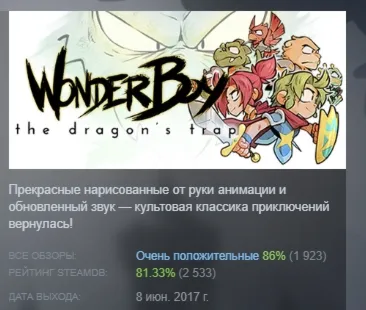 Wonder Boy: The Dragon&acute;s Trap АВТОДОСТАВКА STEAM GLOBAL МГНОВЕННО ЛИЦЕНЗИЯ - irongamers.ru