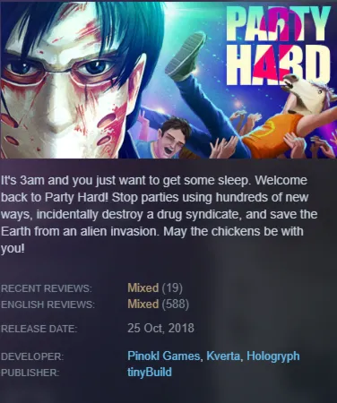 STEAM KEY - Party Hard 2 - [РФ + REGION FREE/GLOBAL] - Автодоставка
