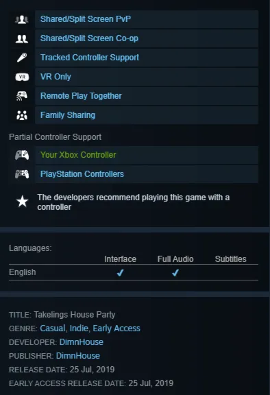 STEAM KEY - Takelings House Party - [РФ + REGION FREE/GLOBAL] - Автодоставка