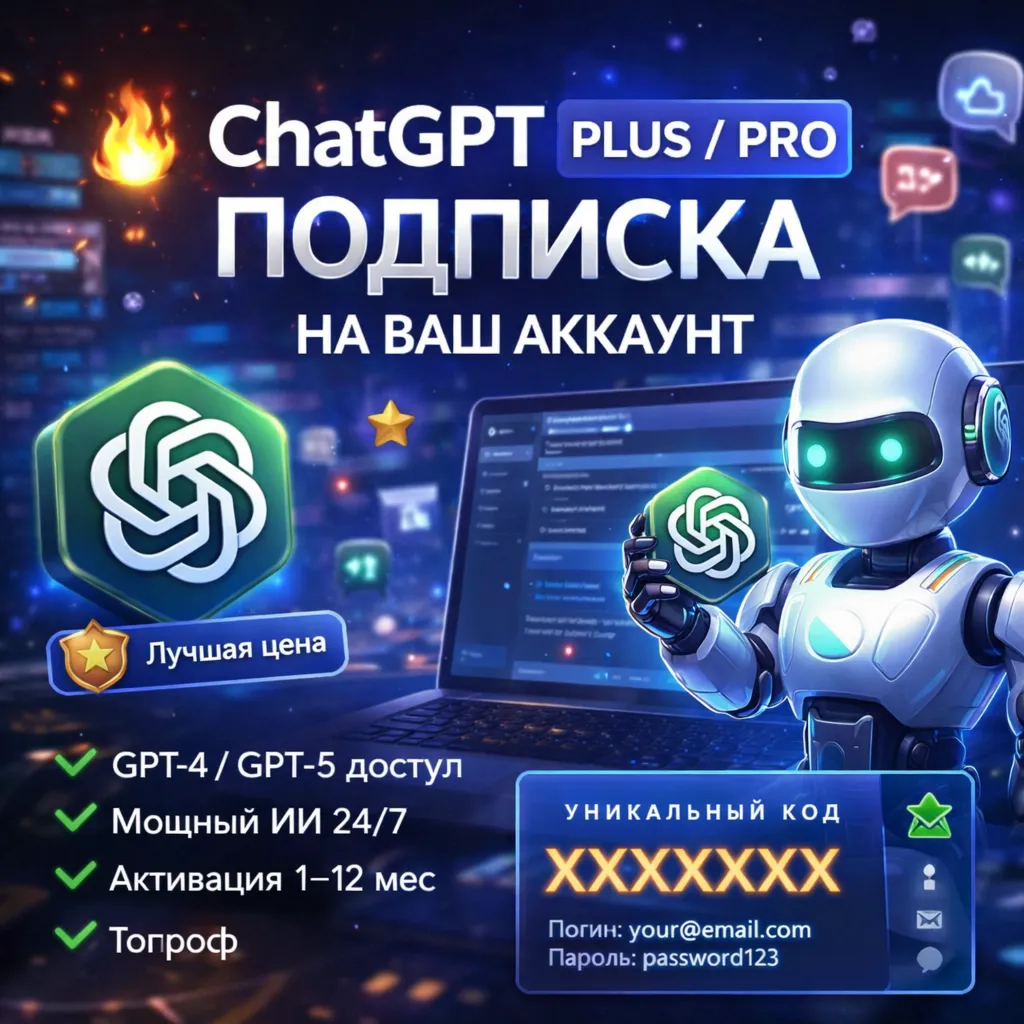 🔥 ChatGPT Plus / Pro — Подписка на ваш аккаунт | Быстро | Гарантия