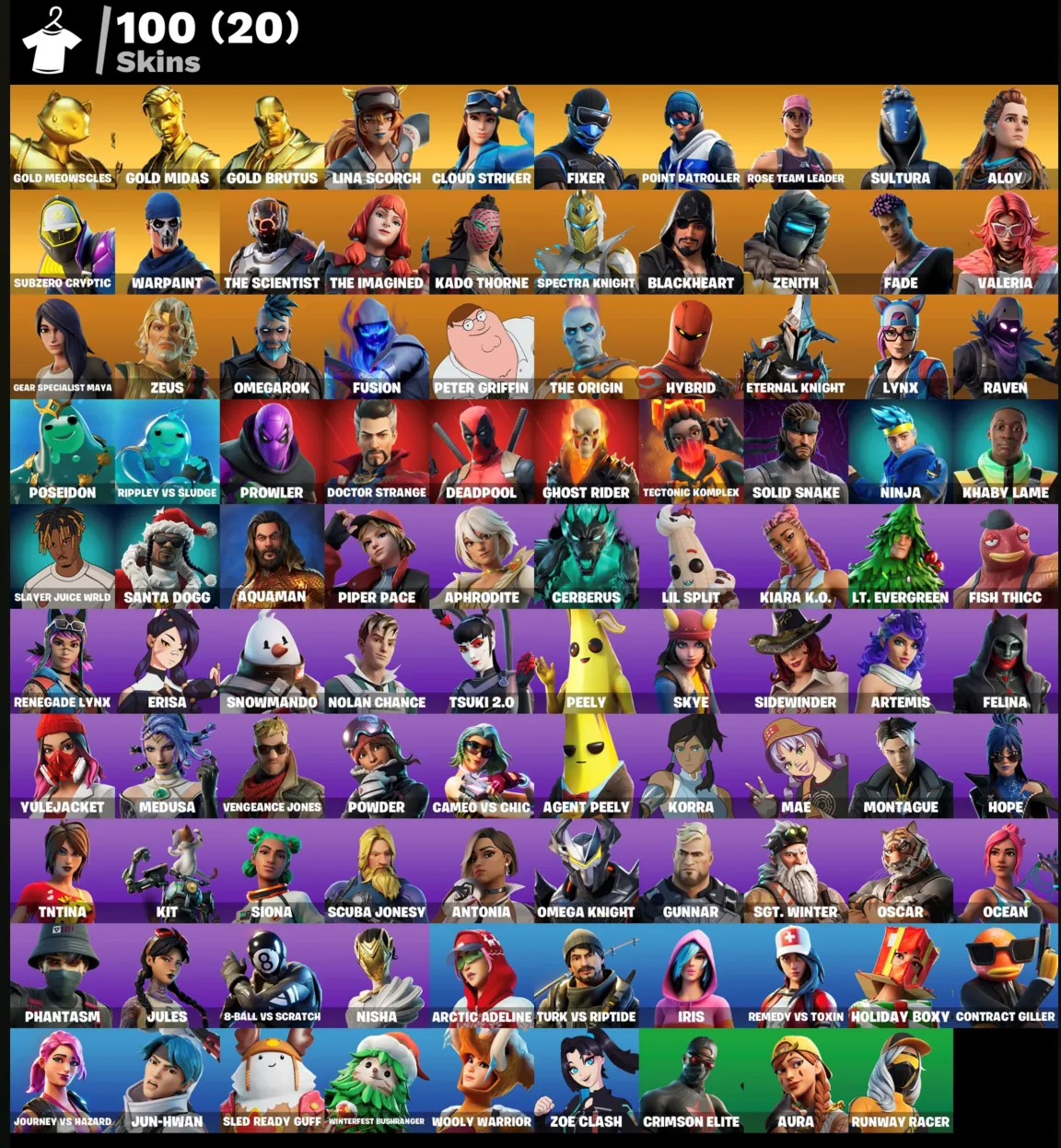 FN OG STW (ALL PLATFORMS) • 100 skins