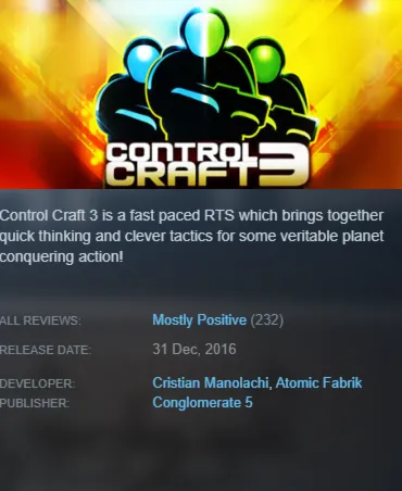 STEAM KEY - Control Craft 3 - [РФ + REGION FREE/GLOBAL] - Автодоставка - irongamers.ru