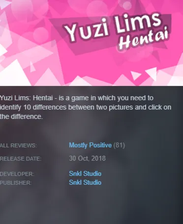 STEAM KEY - Yuzi Lims: Hentai (18+) - [РФ + REGION FREE/GLOBAL] - Автодоставка