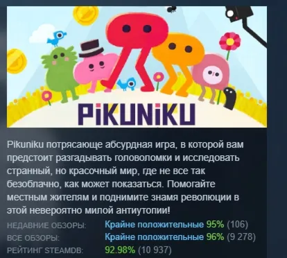 Pikuniku АВТОДОСТАВКА STEAM GLOBAL МГНОВЕННО ЛИЦЕНЗИЯ
