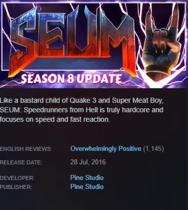 STEAM KEY - SEUM: Speedrunners from Hell - [РФ + REGION FREE/GLOBAL] - Автодоставка