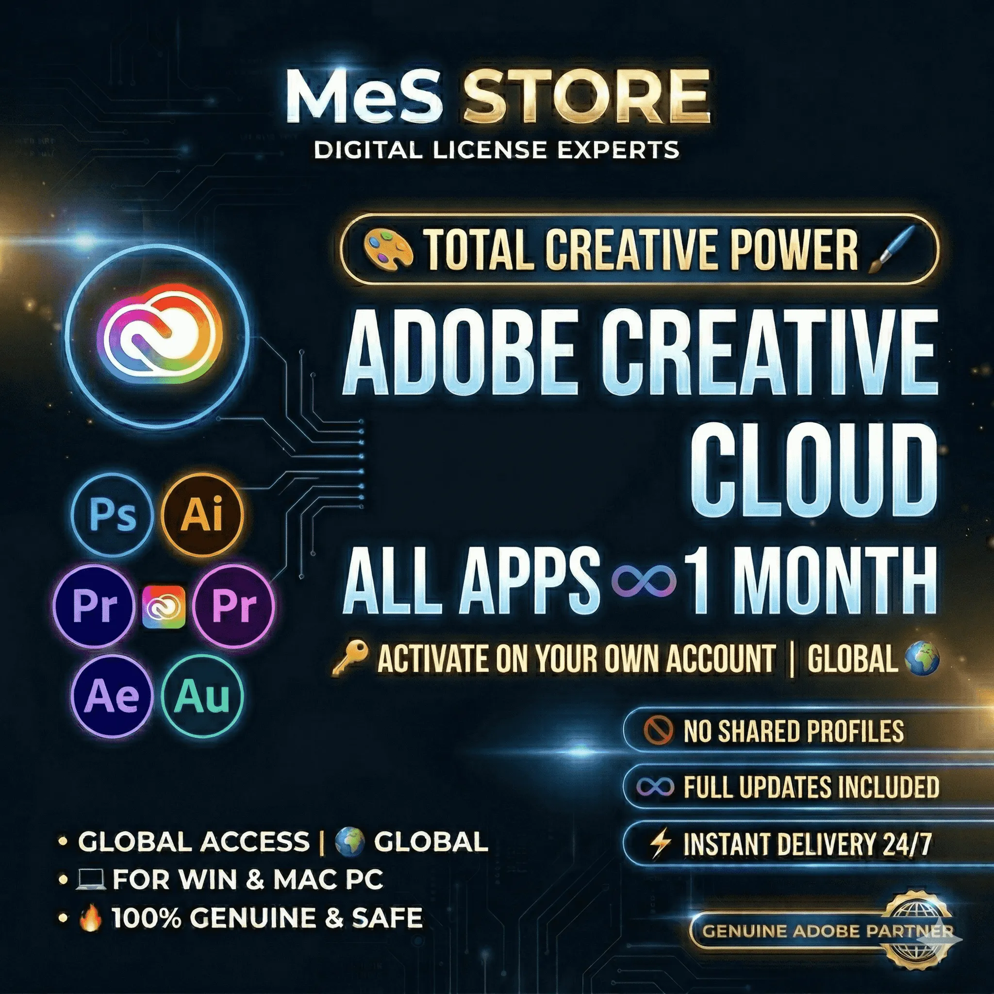 ADOBE CREATIVE CLOUD | ВСЕ ПРИЛОЖЕНИЯ | 1 МЕСЯЦ | СВОЙ АККАУНТ - irongamers.ru