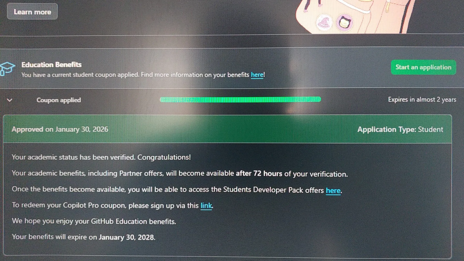 [АВТОМАТИЧЕСКАЯ ПОСТАВКА] GitHub Student Developer Pack | 6 месяцев