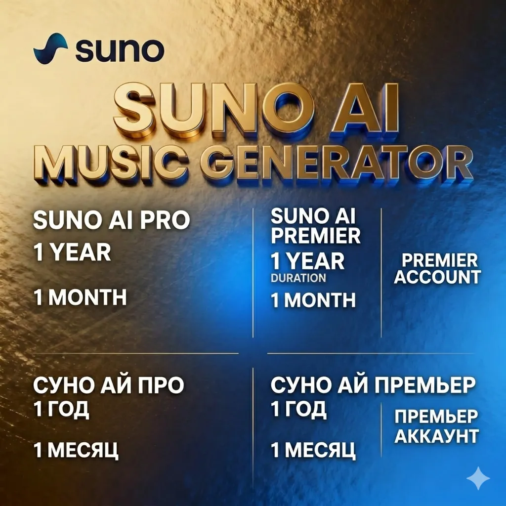 Suno AI Pro / Premium – Месячная и Годовая подписка | Активация по Email - irongamers.ru