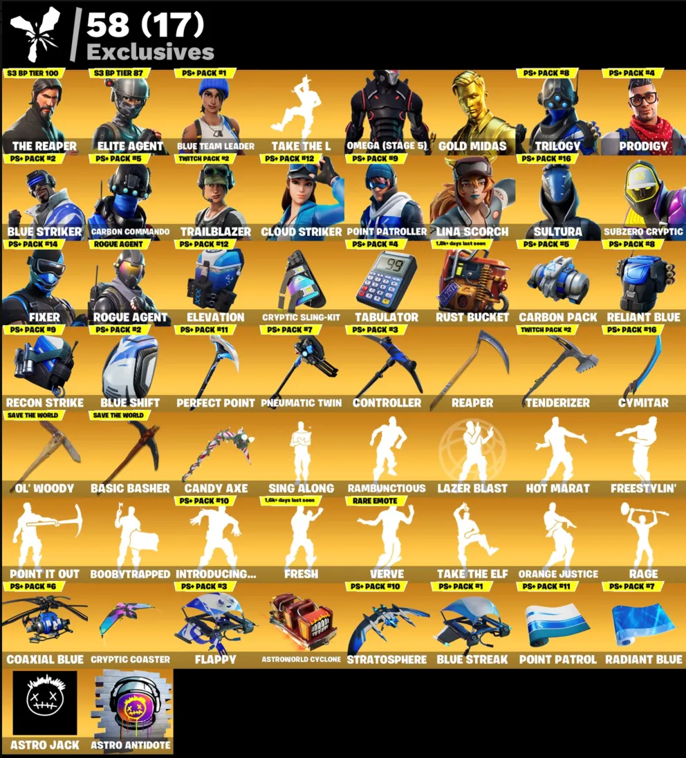 FN (ВСЕ ПЛАТФОРМЫ) The Reaper | 342 скина (101 платный) | Полный доступ