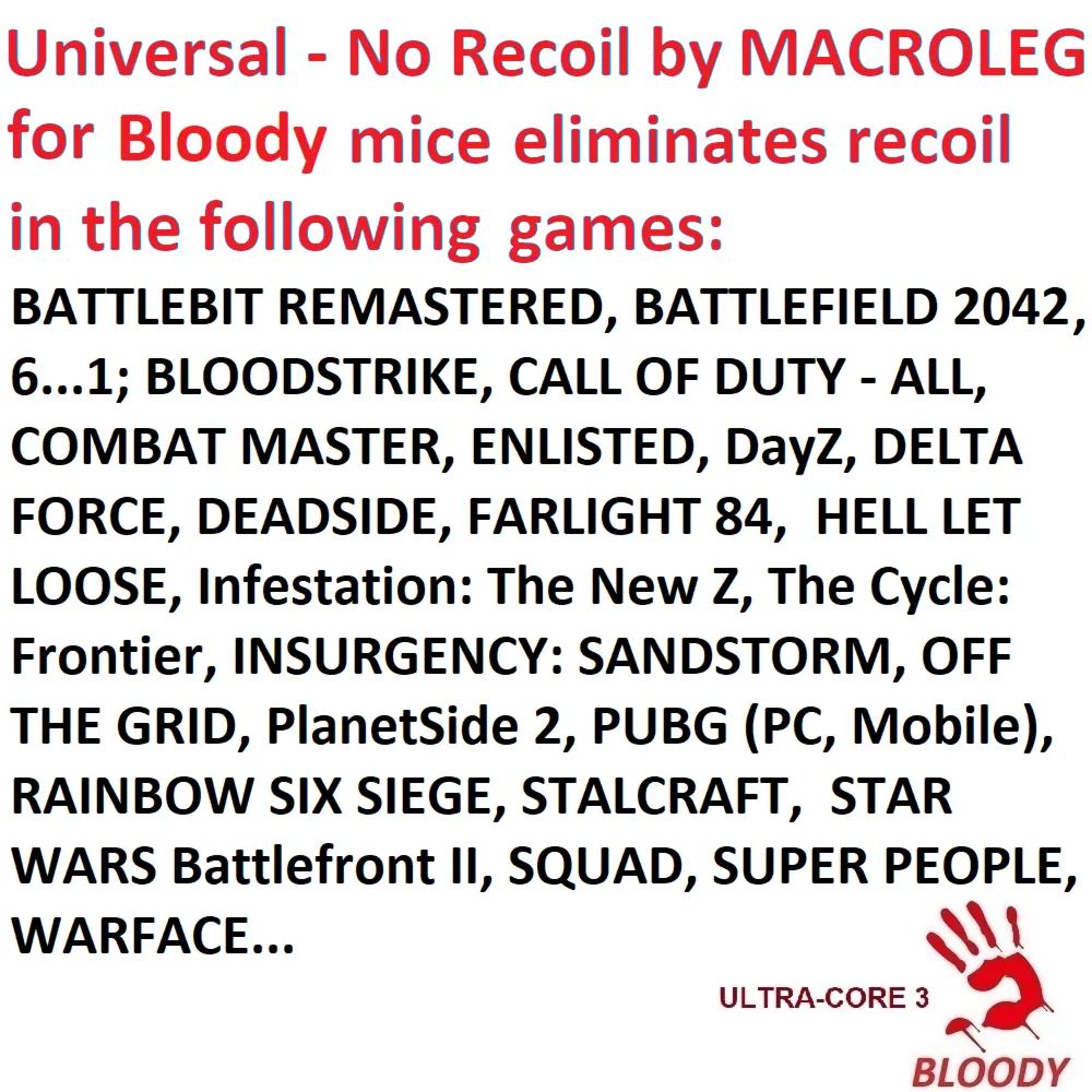No recoil для шутеров. Макросы mgn - программа Bloody 7