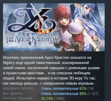 Ys VI: The Ark of Napishtim АВТОДОСТАВКА STEAM GLOBAL МГНОВЕННО ЛИЦЕНЗИЯ