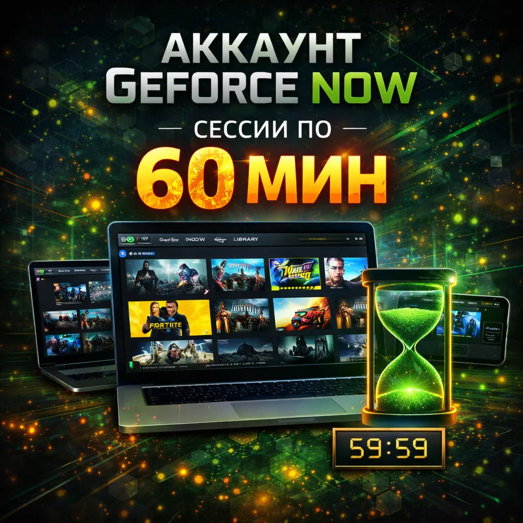 Аккаунт Geforce Now Сессии по 60 мин - irongamers.ru