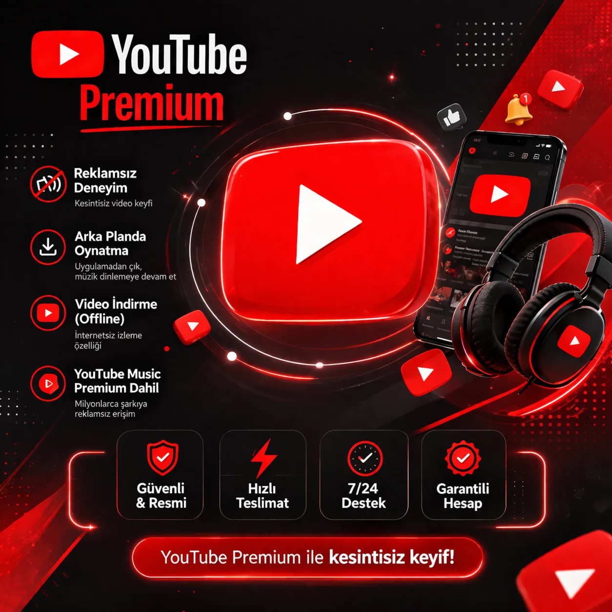[АВТО 24/7] YouTube Premium 3-12 мес — Индивидуальный | Гарантия | GLOBAL