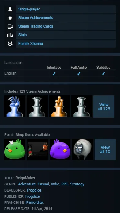 STEAM KEY - ReignMaker - [РФ + REGION FREE/GLOBAL] - Автодоставка