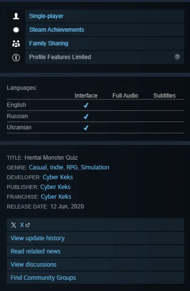 STEAM KEY - Hentai Monster Quiz (18+) - [РФ + REGION FREE/GLOBAL] - Автодоставка
