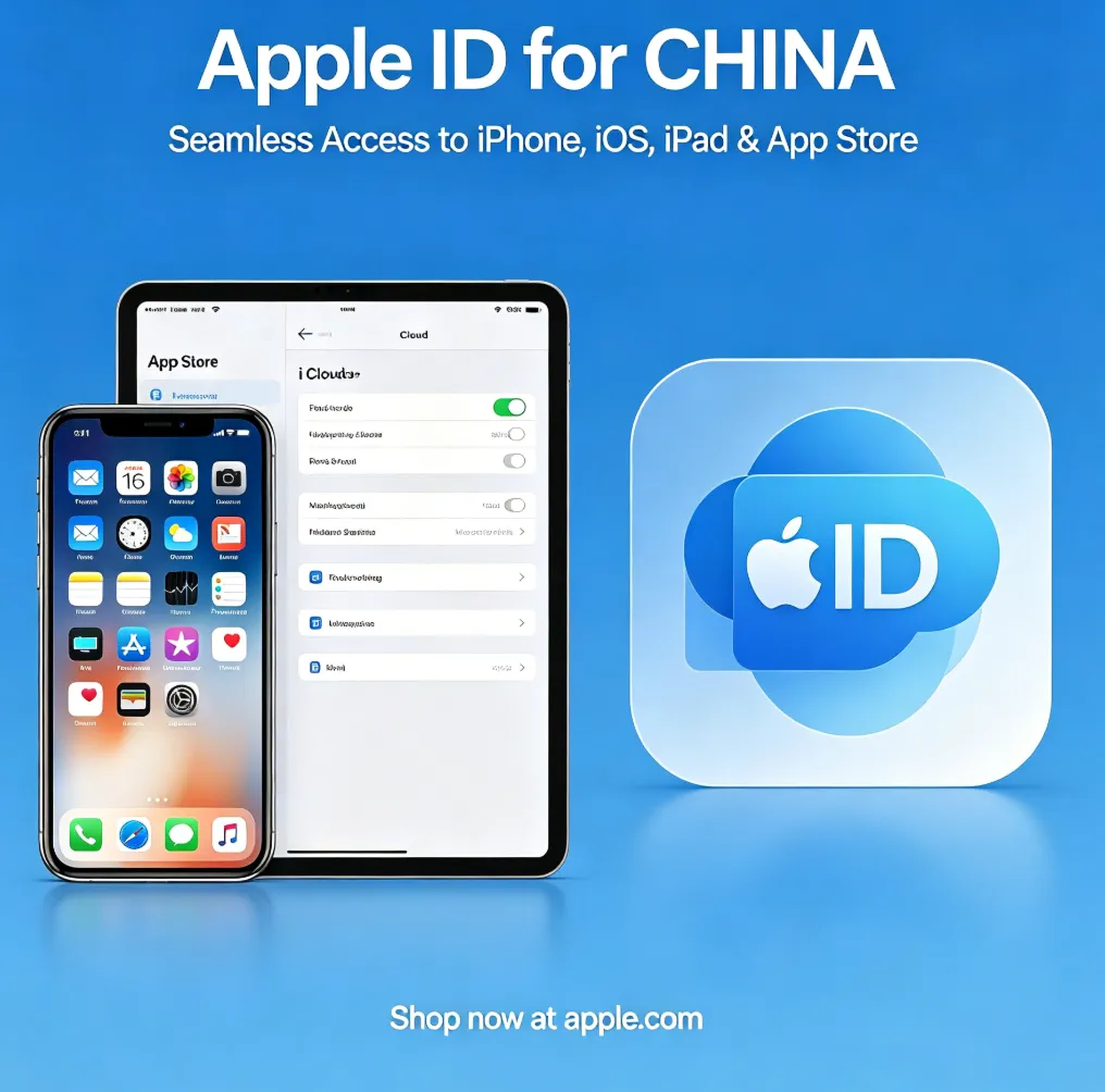 Учетная запись Apple ID в Китае iPhone iOS iPad Appstore