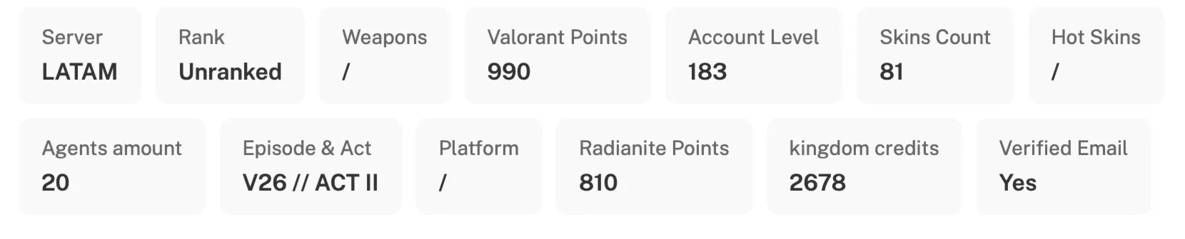 VALORANT 6 НОЖЕЙ | 81 скин | 183 уровень | Полный доступ