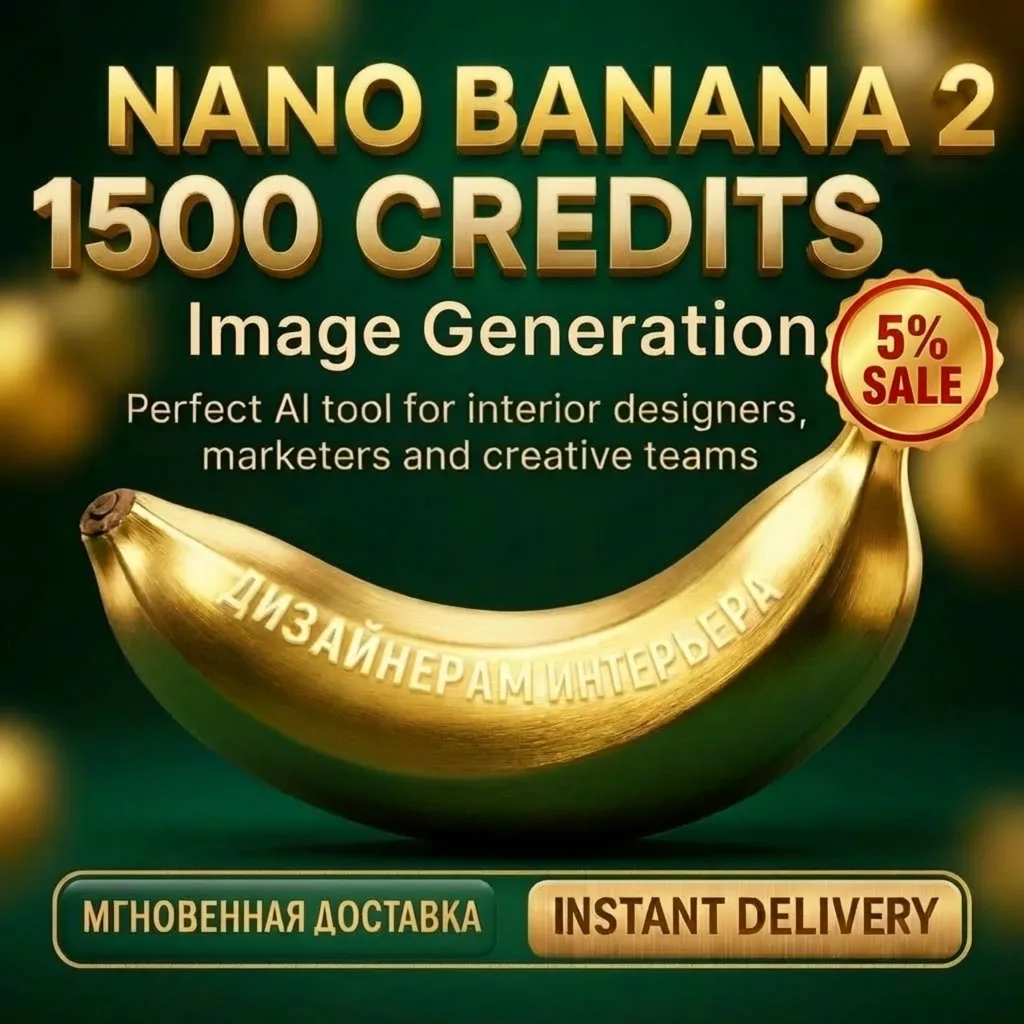 Nano Banana 2 | PRO — 1500 кредитов для генерации изображений