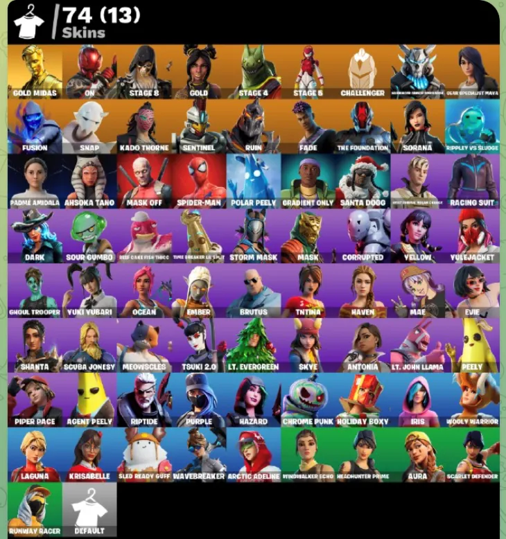 FN (ALL PLATFORMS)  Merry Mint Axe | 74 skins (13 paid) | 1150 VB
