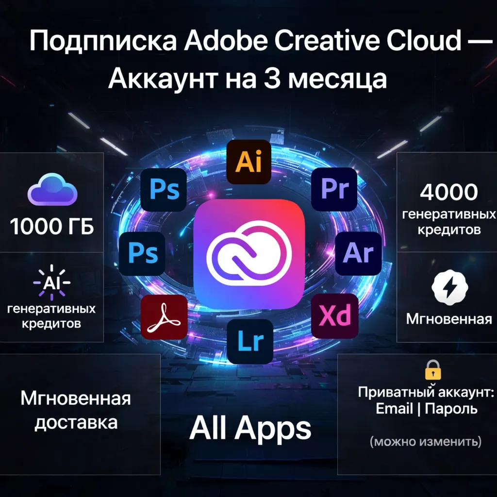 Подписка Adobe Creative Cloud — Аккаунт на 1 месяца - irongamers.ru
