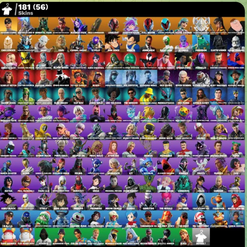 FN (ВСЕ ПЛАТФОРМЫ) 181 скин (56 платных) | 250 VB | Полный доступ