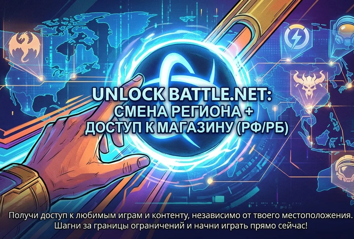 Unlock Battle.net: Смена региона + Доступ к магазину (РФ/РБ)