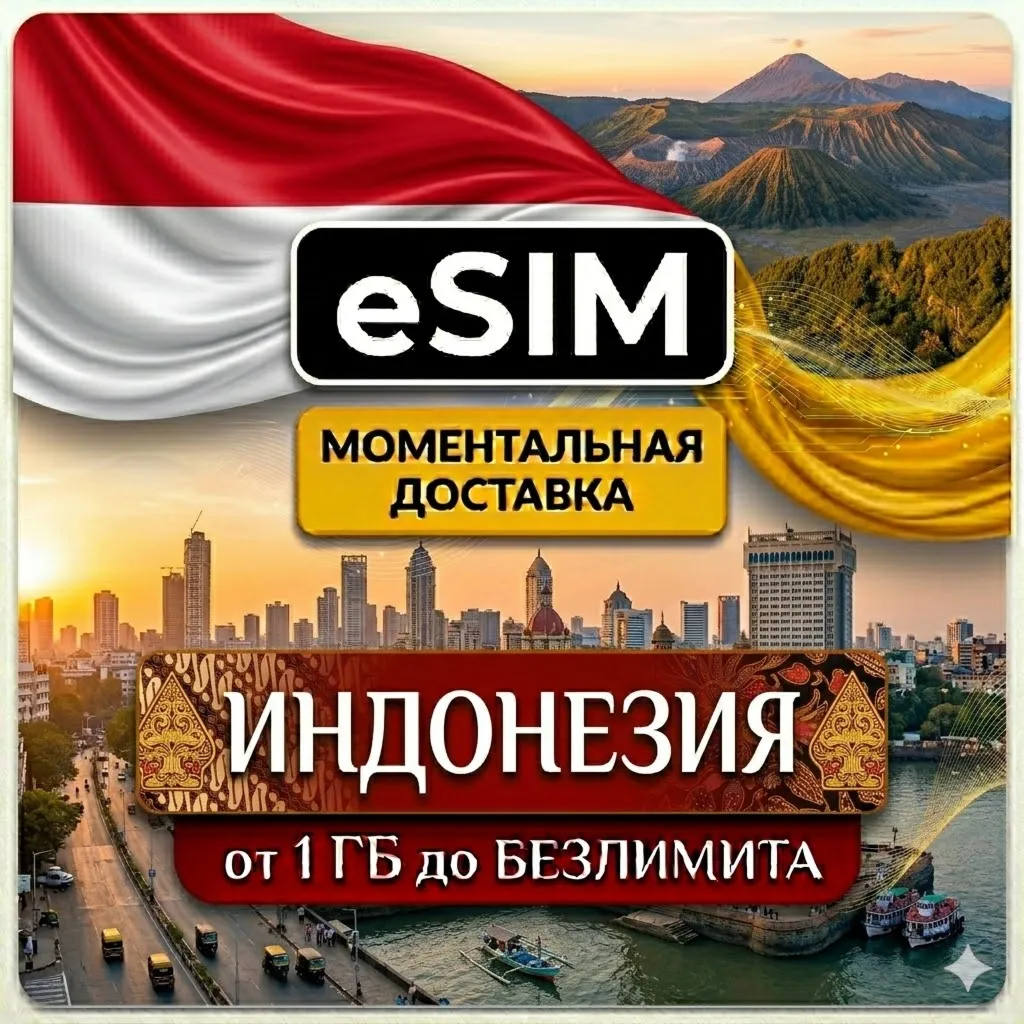 eSIM - Индонезия | Бали Комодо Джакарта | Мобильный Интернет | AIRALO | Premium есим