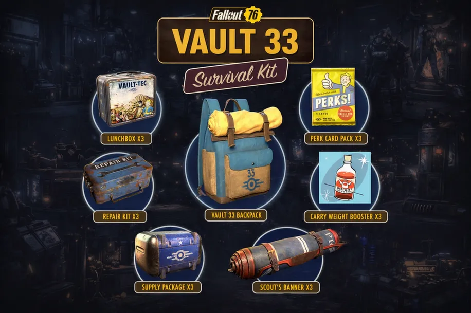 Fallout 76 - Vault 33 Survival Kit | Microsoft | DLC Pack