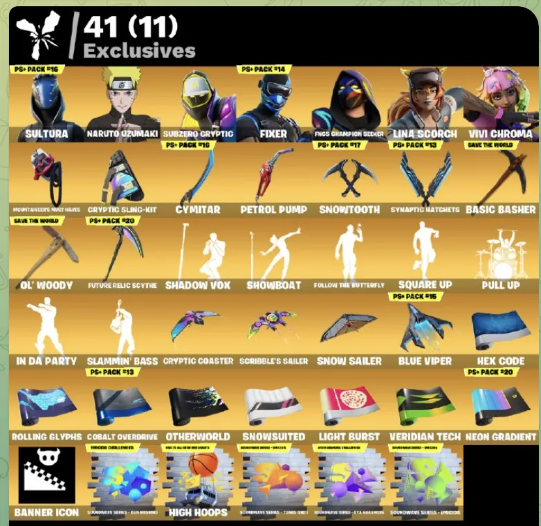 FN ( все платформы)  | 242 скина (42 платных) | 400 VB | Полный доступ