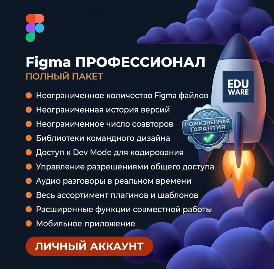 Figma Pro Full Education на 12 месяцев в вашем аккаунте
