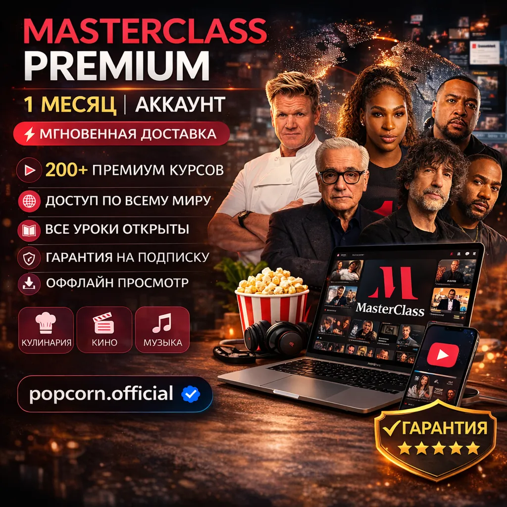 МАСТЕРКЛАСС Полный доступ Премиум | 1 месяц | Аккаунт | Мгновенная доставка |Гарантия - irongamers.ru
