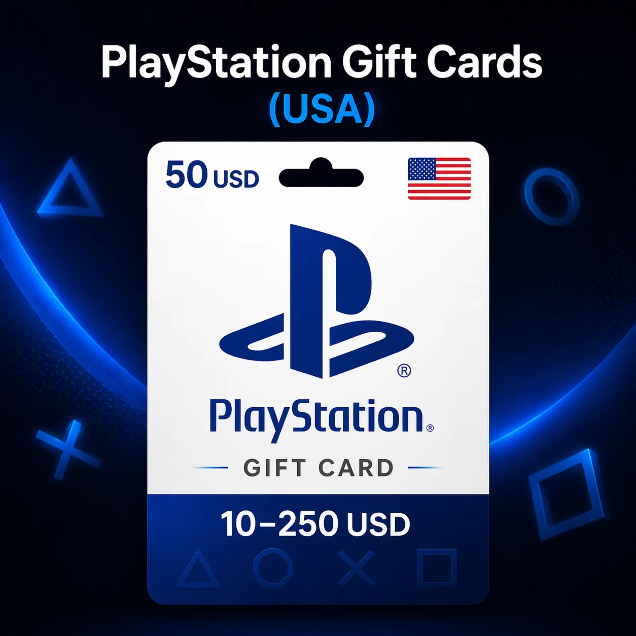 PlayStation Gift Cards USA (USD) 10–250$ | Коды пополнения PSN
