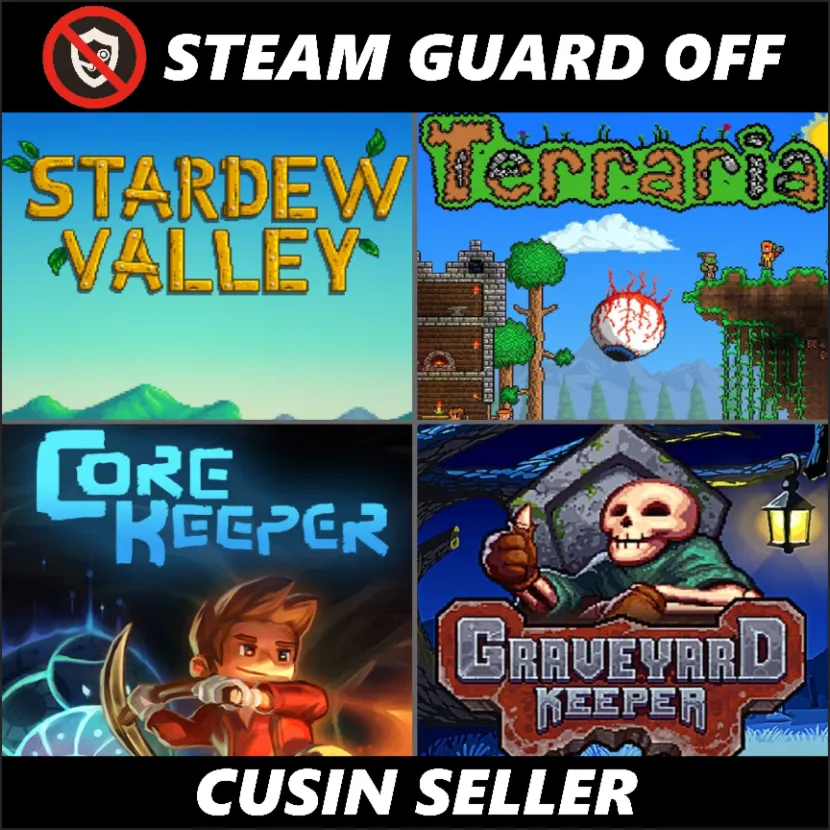 🎮 Общий аккаунт Terraria + Stardew Valley + Core Keeper + Graveyard Keeper