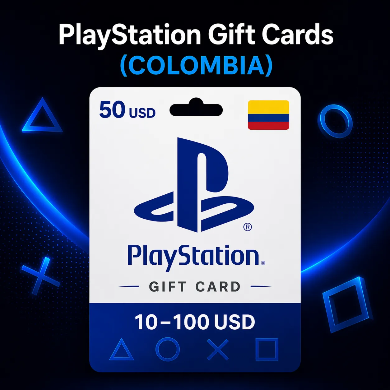 PlayStation Gift Cards Колумбия (CO) (USD) 10–100$ | Коды пополнения PSN - irongamers.ru