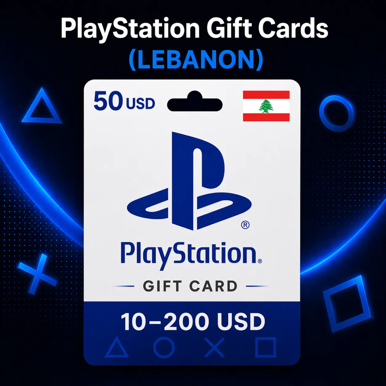 PlayStation Gift Cards Ливан (LB) 10–200 USD | Коды пополнения PSN