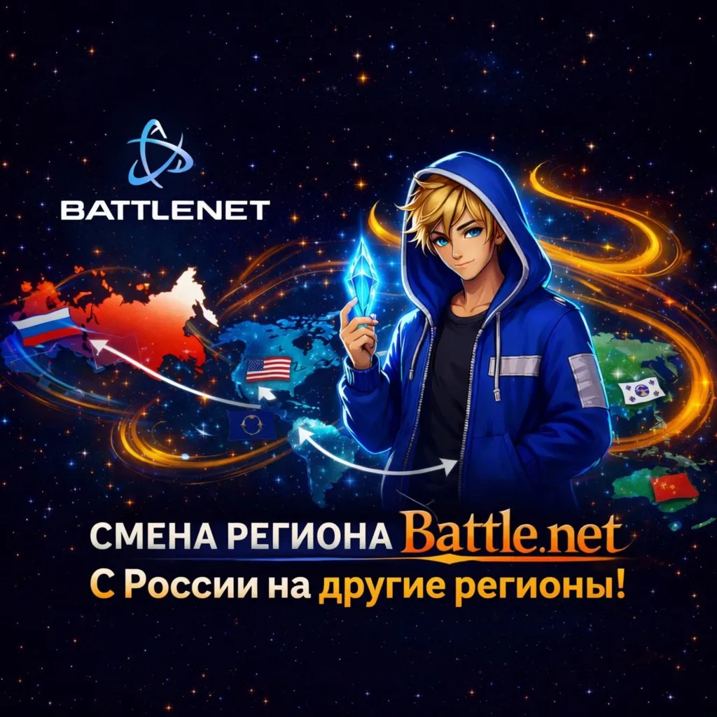 🔄 Смена Региона Battle.net /🌍 РФ на Любой🌍 / Без откатов‼️ / выполнение до 1ч.
