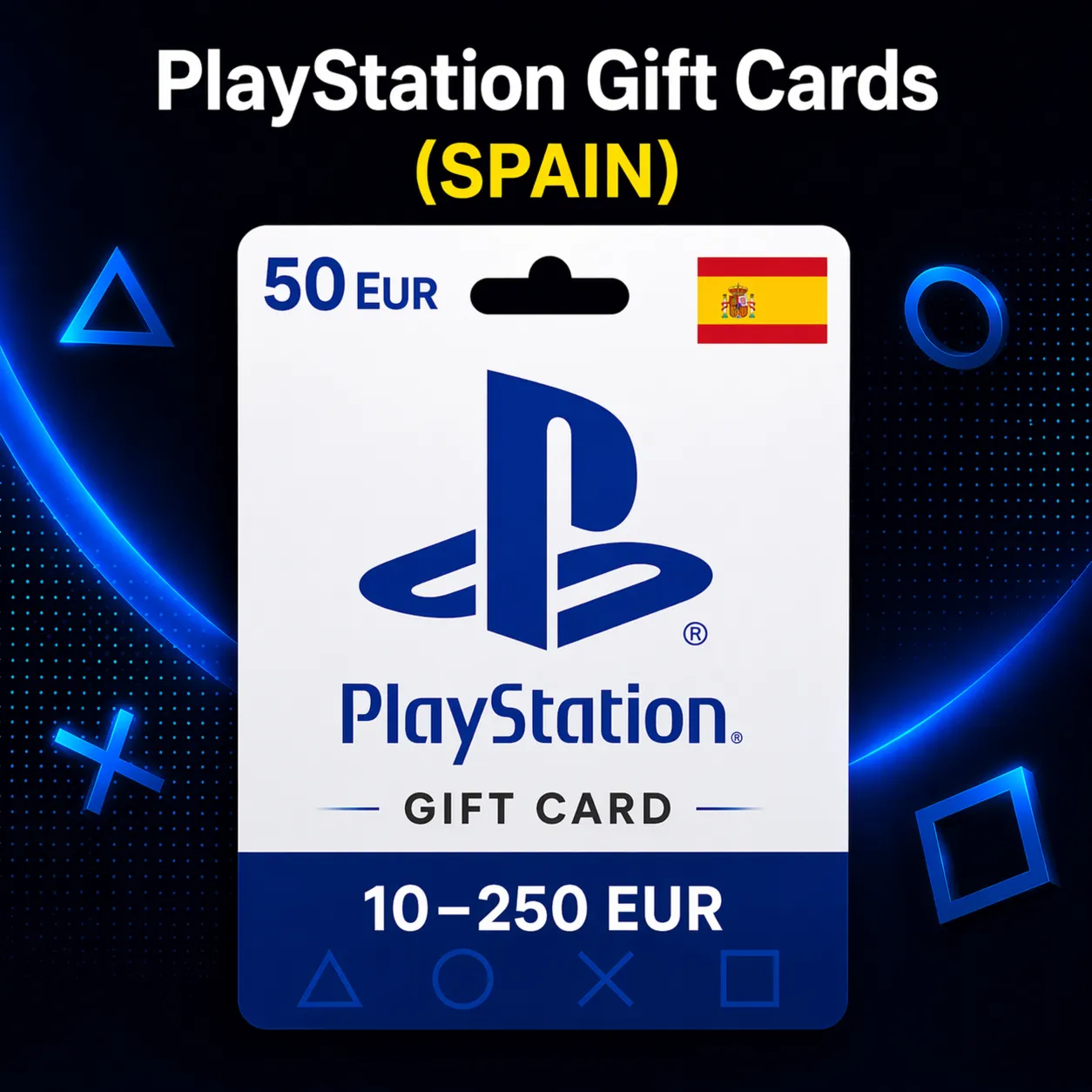 PlayStation Gift Cards Испания (ES) 10–250 EUR | Коды пополнения PSN - irongamers.ru