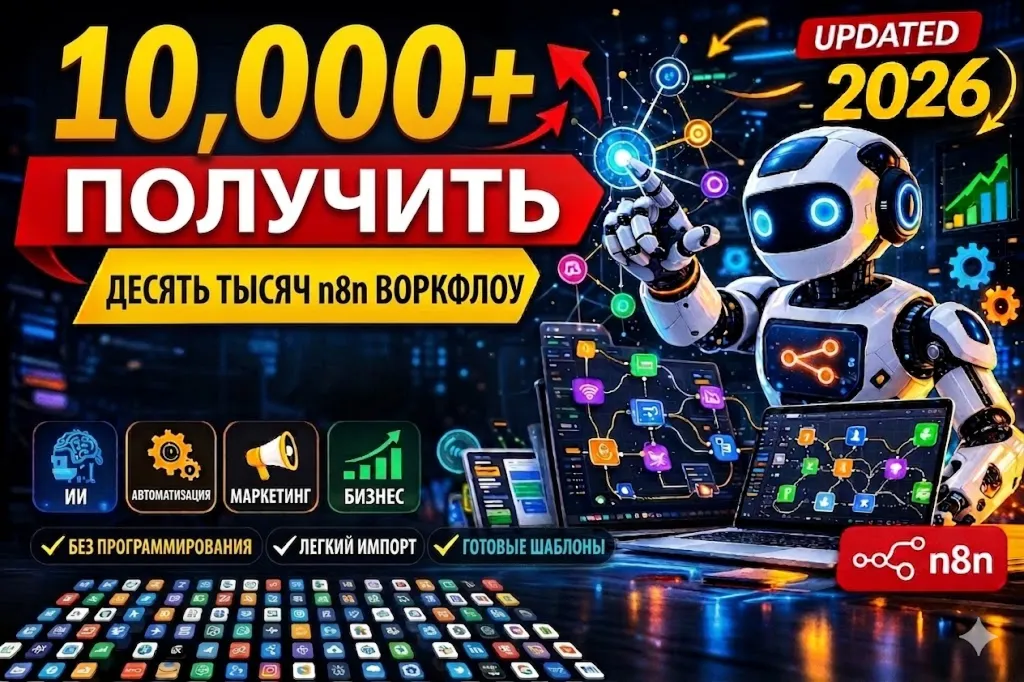 Более 10 000 рабочих процессов n8n – (Обновление 2026 г.)