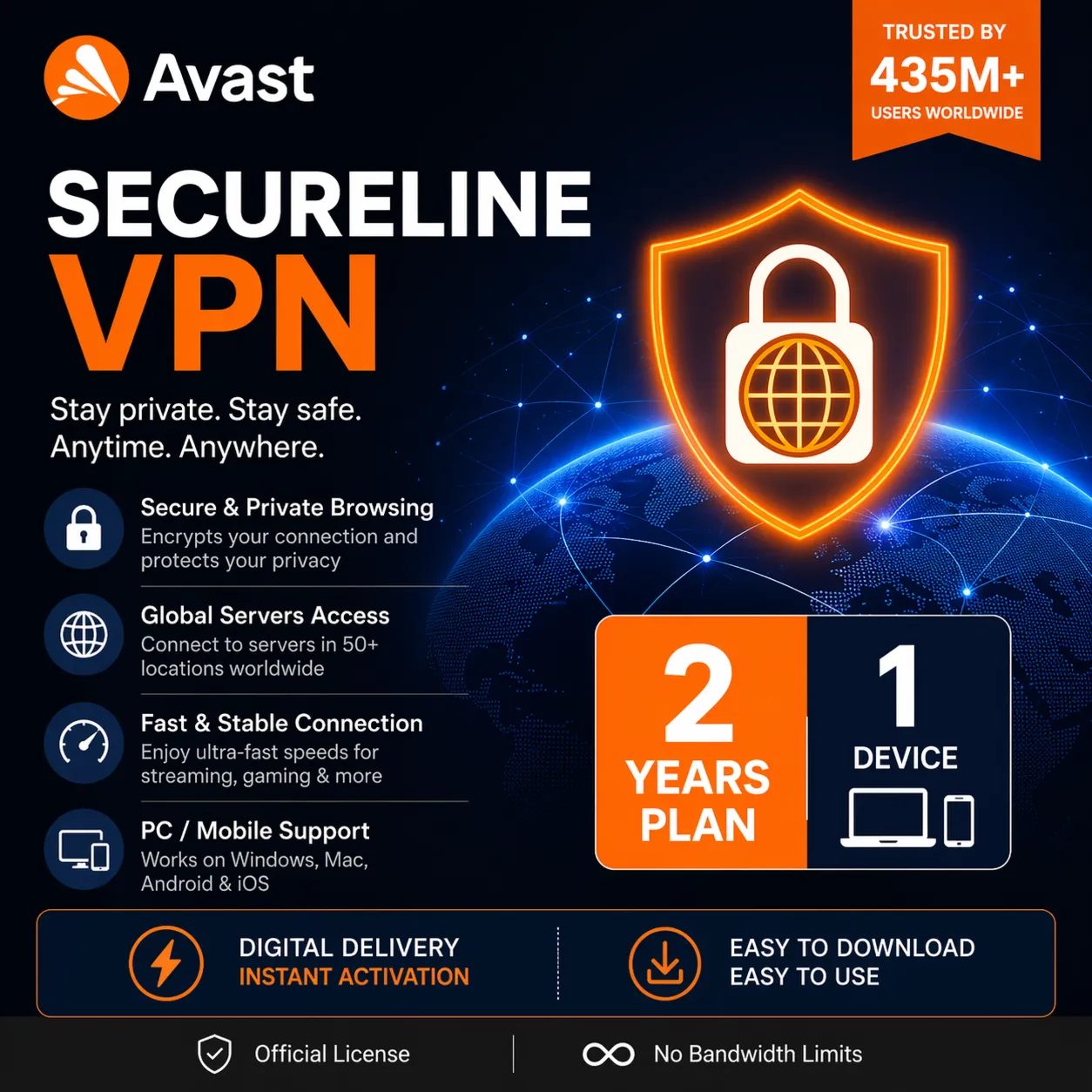 Avast SecureLine  2 Year 1 Device Key