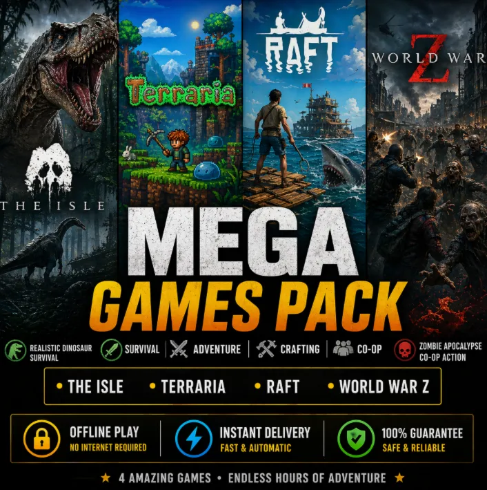 World War Z, Raft, Terraria, The Isle / Steam /Offline / Без Очереди