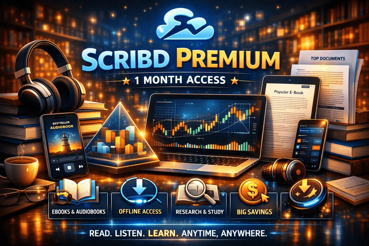 💥 ✨ SCRIBD PREMIUM 1 МЕСЯЦ★ ЧАСТНЫЙ АККАУНТ★ ГАРАНТИЯ★ ★ 💯 